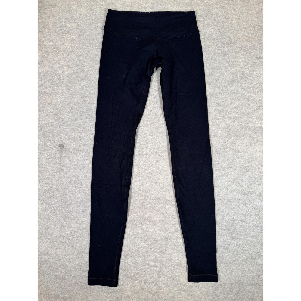 Lululemon Leggings Womens 4 Black Mid Rise Ankle Yoga Athletic Gym Pants Stretch